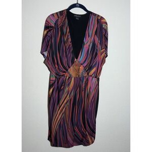 Baby Phat Dress L/G Purple Red Orange‎ Multicolor Party Cocktail Sleeveless